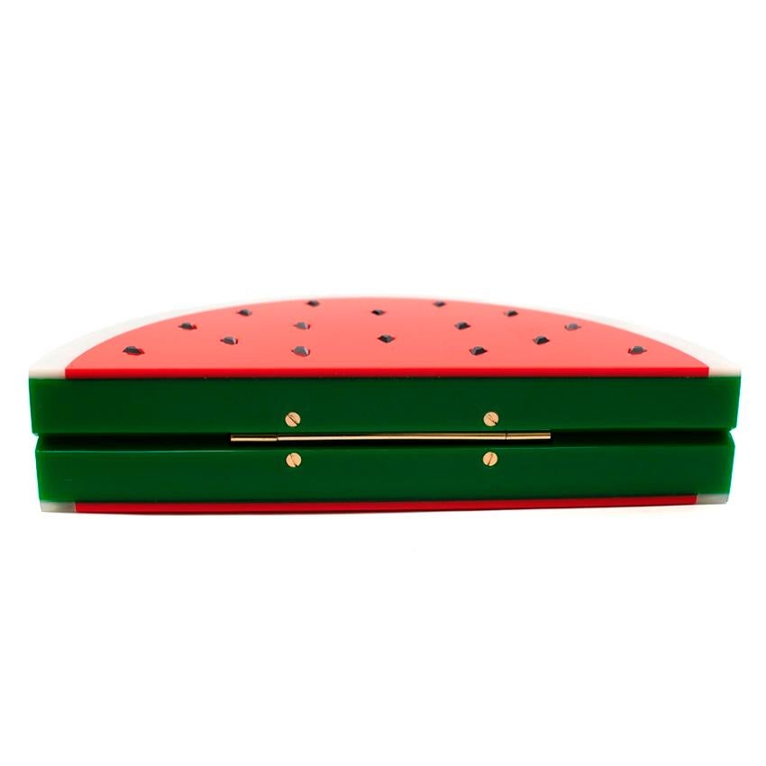 Charlotte Olympia Red & Green Plexi Watermelon Clutch In Excellent Condition In London, GB