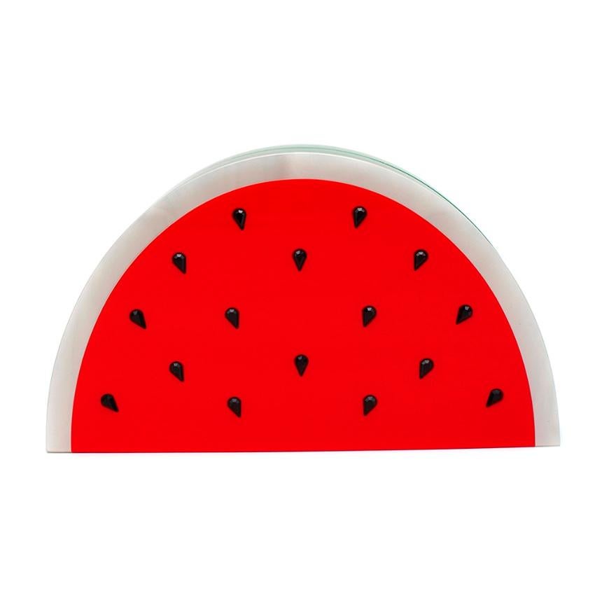 Charlotte Olympia Red & Green Plexi Watermelon Clutch 3
