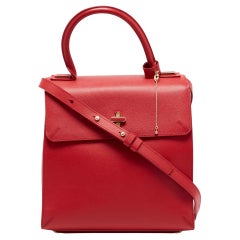 Charlotte Olympia Red Leather Bogart Top Handle Bag