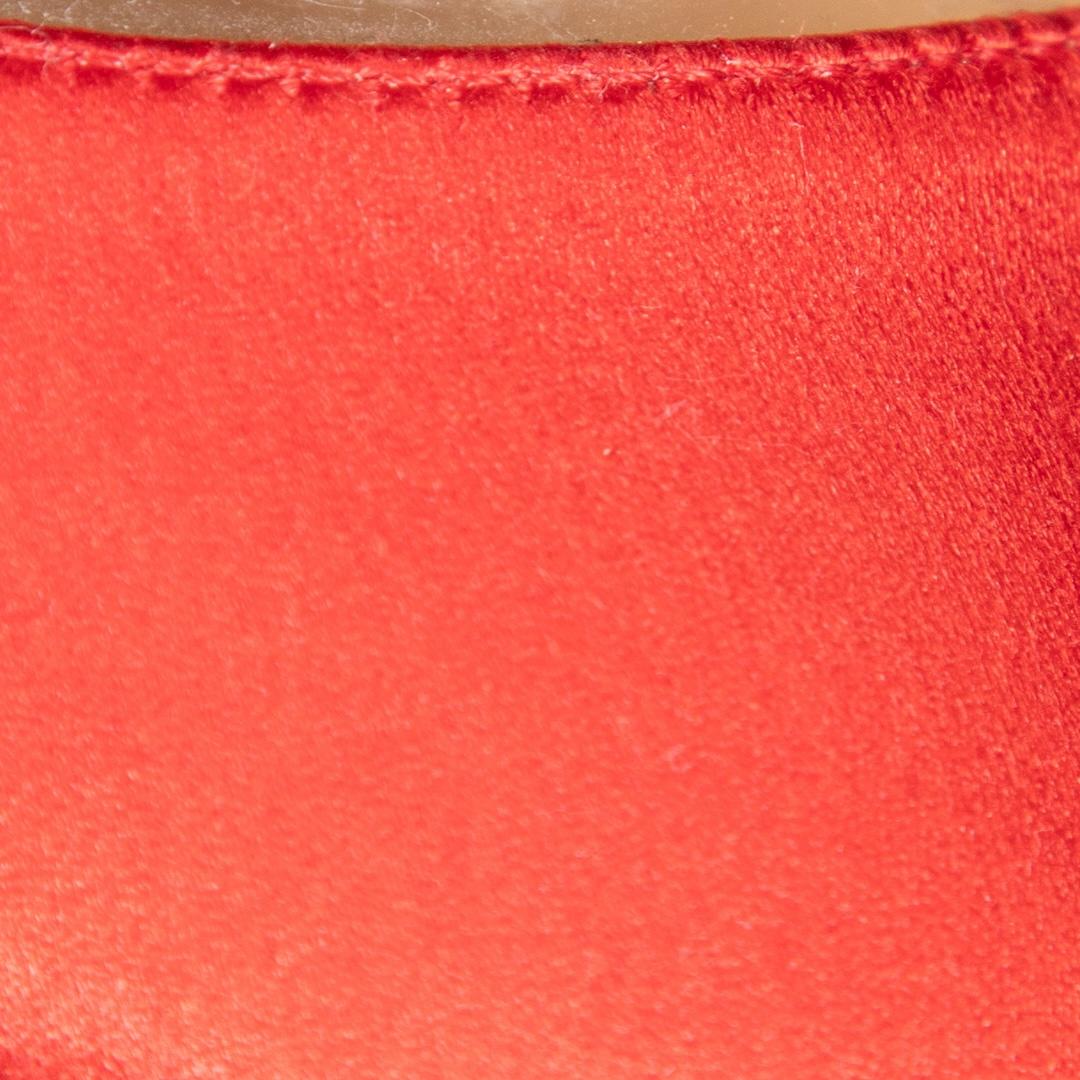 Charlotte Olympia Red Satin Ankle Tie Detail Heels Size IT 37.5 For Sale 1