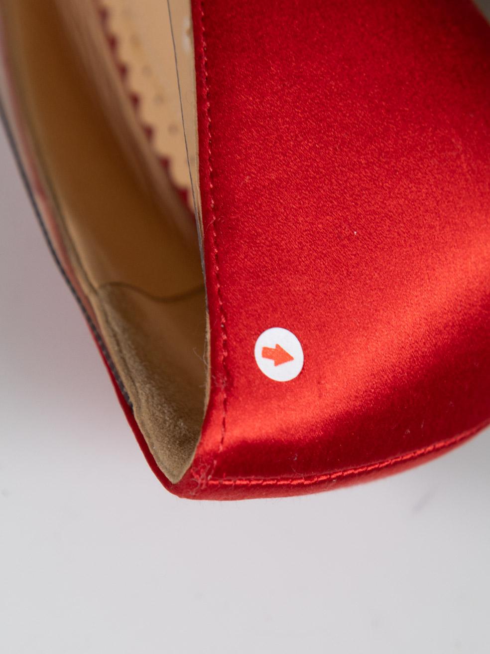 Charlotte Olympia Red Satin Ankle Tie Detail Heels Size IT 37.5 For Sale 2
