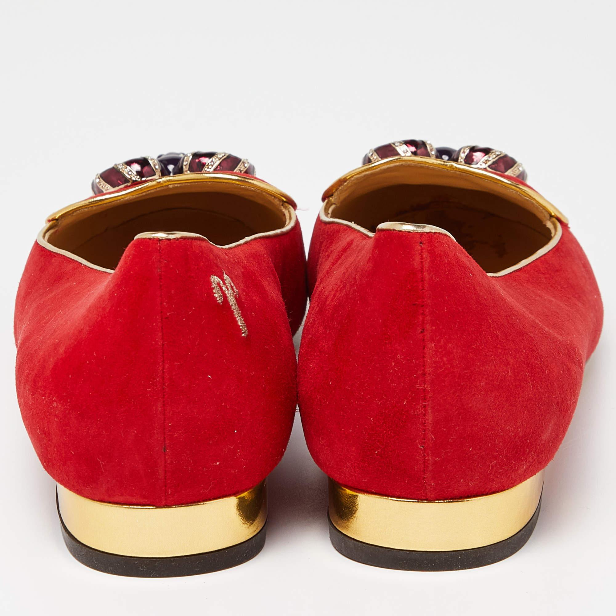 Charlotte Olympia Red Suede Aries Smoking Slippers Size 39 2