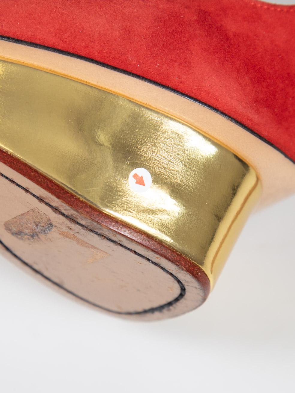 Charlotte Olympia Red Suede Dolly Pumps Size IT 38 For Sale 5