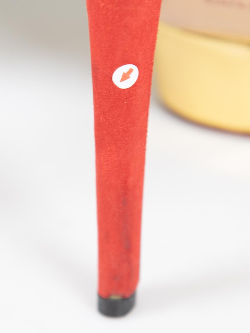 Charlotte Olympia Red Suede Dolly Pumps Size IT 38 For Sale 1