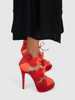 Charlotte Olympia Tacones de plataforma corazón de ante rojo Talla IT 37