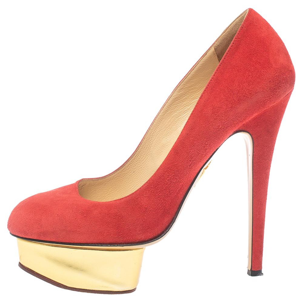charlotte olympia red suede debbie heels