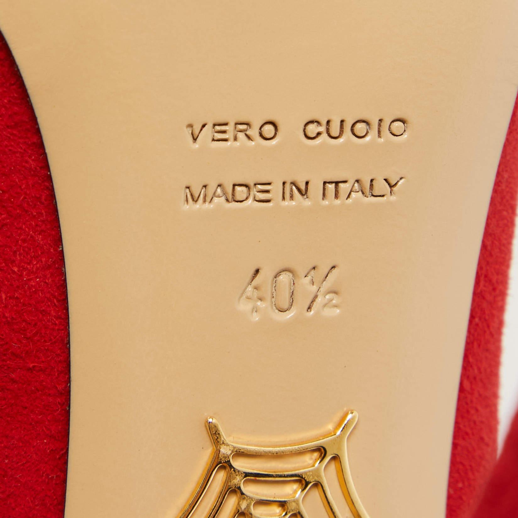 Charlotte Olympia escarpins à plateforme en daim rouge taille 40,5 en vente 2