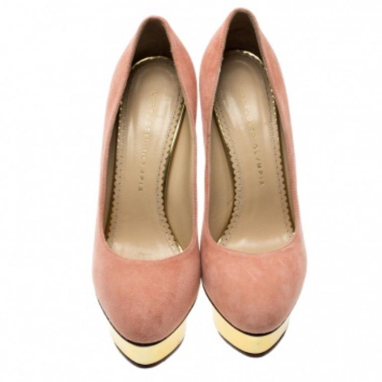 Orange Charlotte Olympia escarpins à plateforme Dolly rose saumon taille 39 en vente