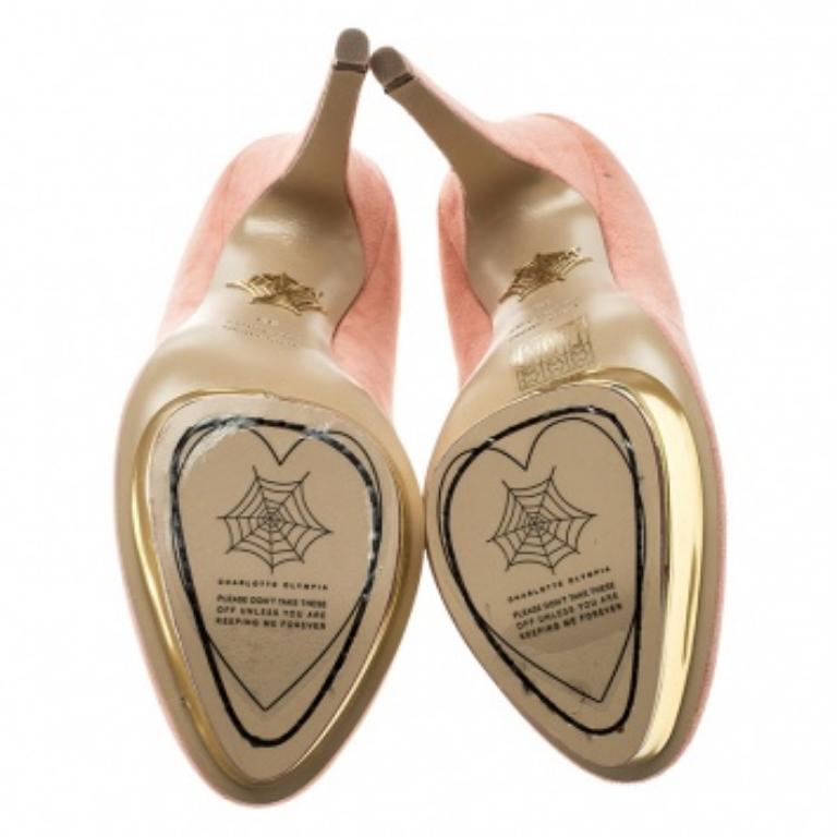 Charlotte Olympia escarpins à plateforme Dolly rose saumon taille 39 en vente 2