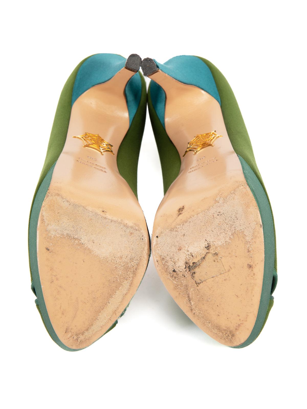 Women's Charlotte Olympia Satin Round Toe Platform Pumps Size UK 5 For Sale