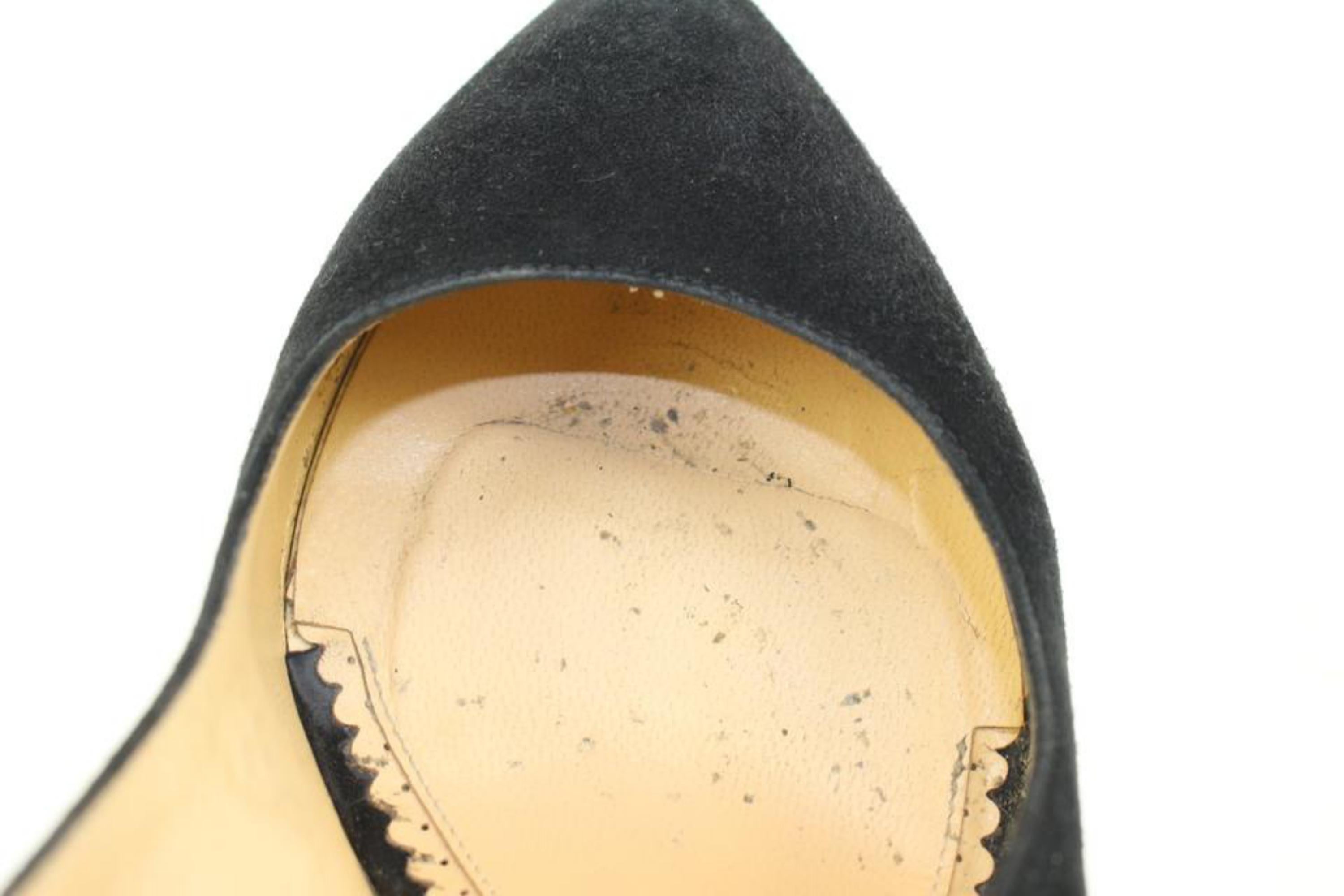 Charlotte Olympia Size 36.5 Black Suede Slingback Heels 50co37s For Sale 5