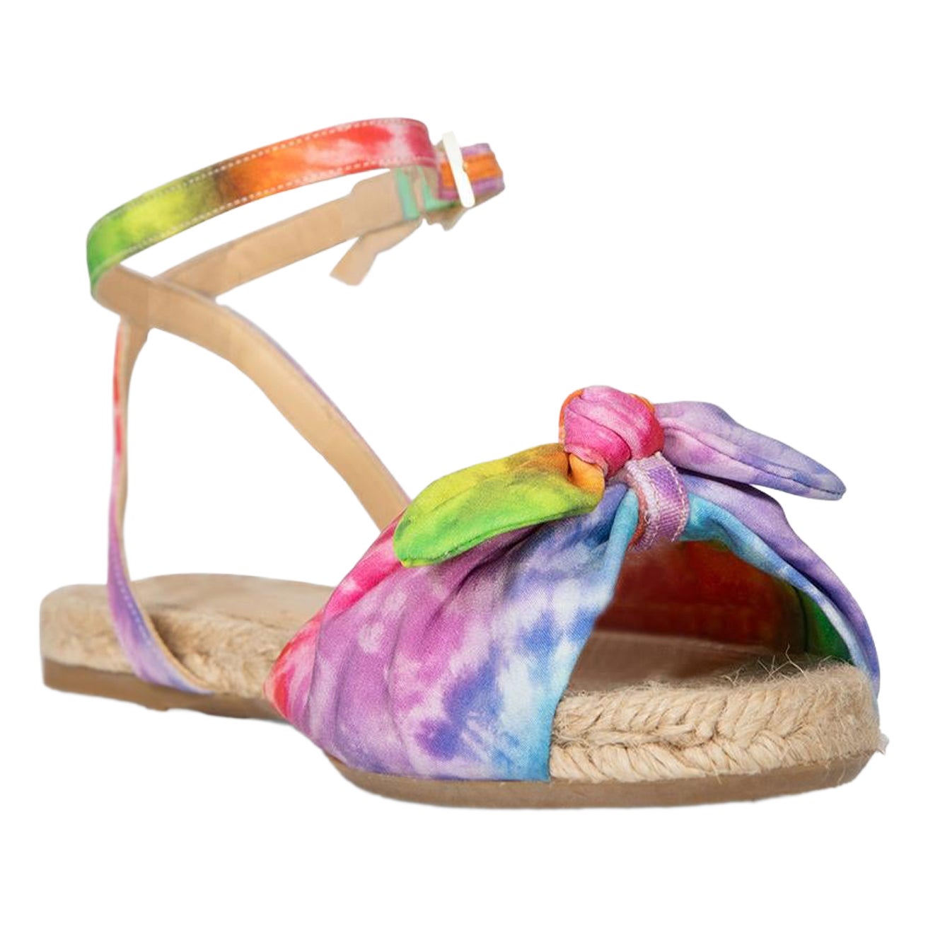 Charlotte Olympia Tie-Dye Bow Espadrille Sandals Size IT 38 For Sale