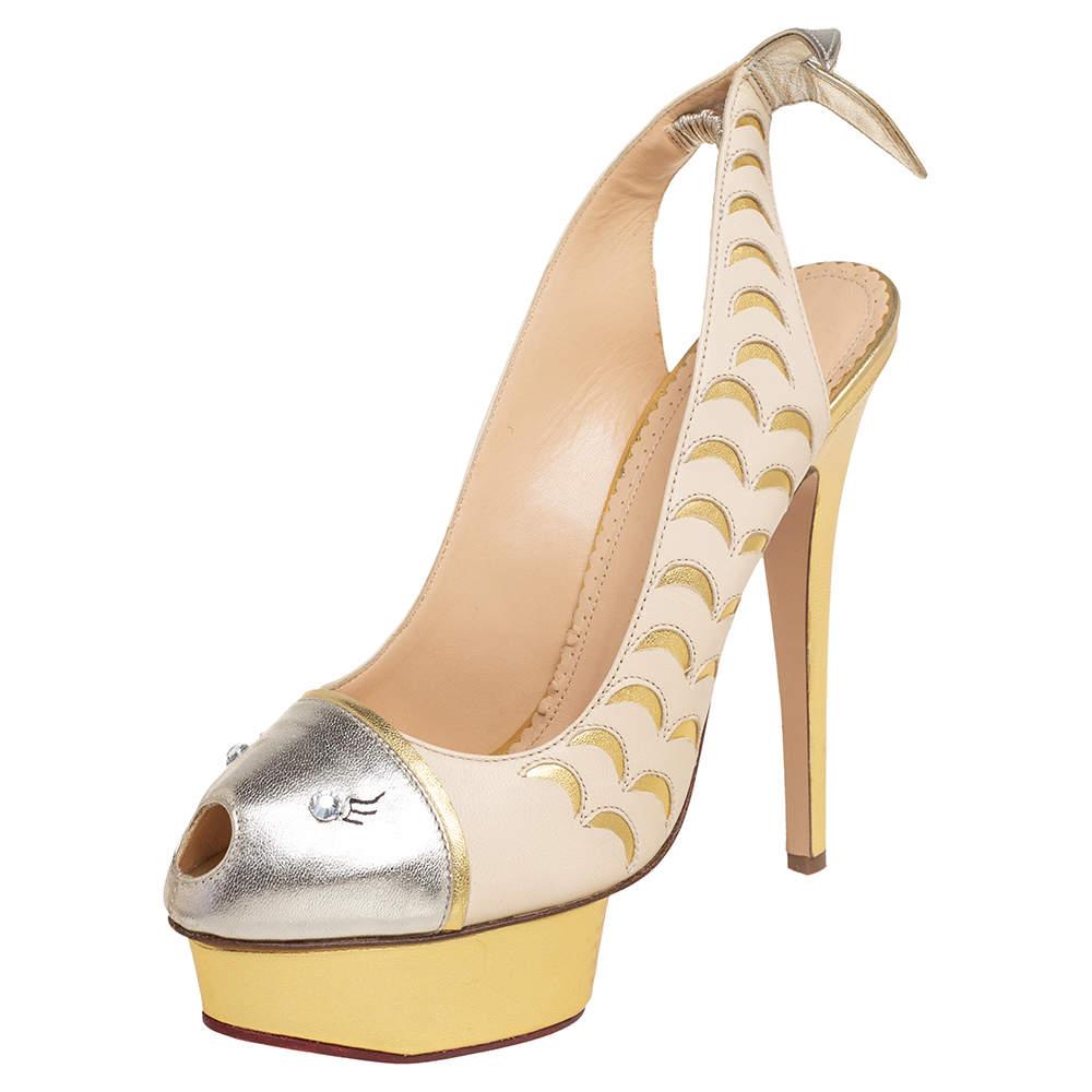 Known to add extravagant designs into their creations, the House of Charlotte Olympia, once again, provides us with an endearing style. These Seaside sandals are styled extraordinarily using tri-colored leather with accents and cut-out details