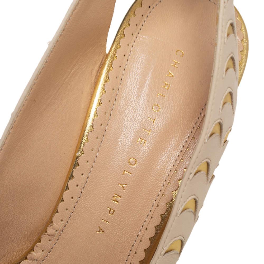 Charlotte Olympia Tri Color Leather Seaside Platform Sandals Size 39 For Sale 1