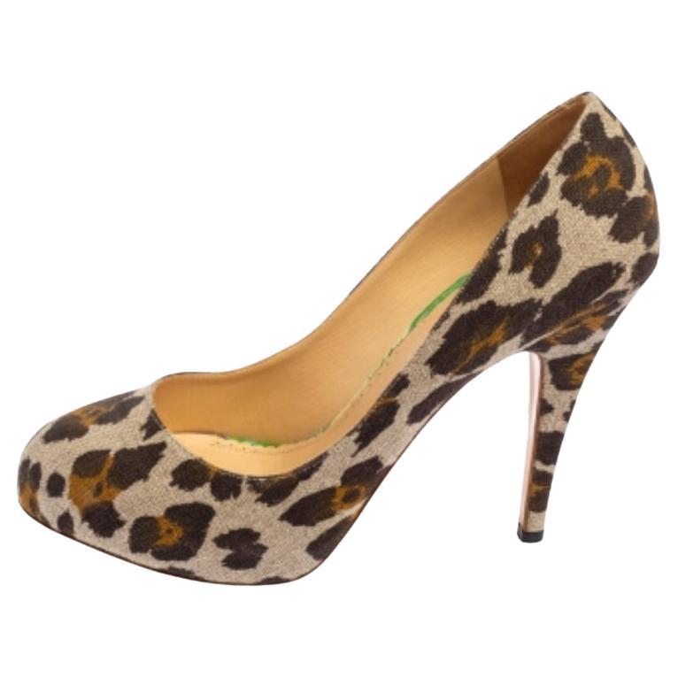 Charlotte Olympia escarpins à plateforme en toile imprimé animal tricolore, taille 38