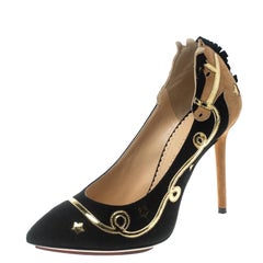 Charlotte Olympia Two Tone Suede Giddy Up Pumps Size 35.5