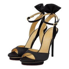 Charlotte Olympia Wallace Bow-Back Satin Evening Pumps Black