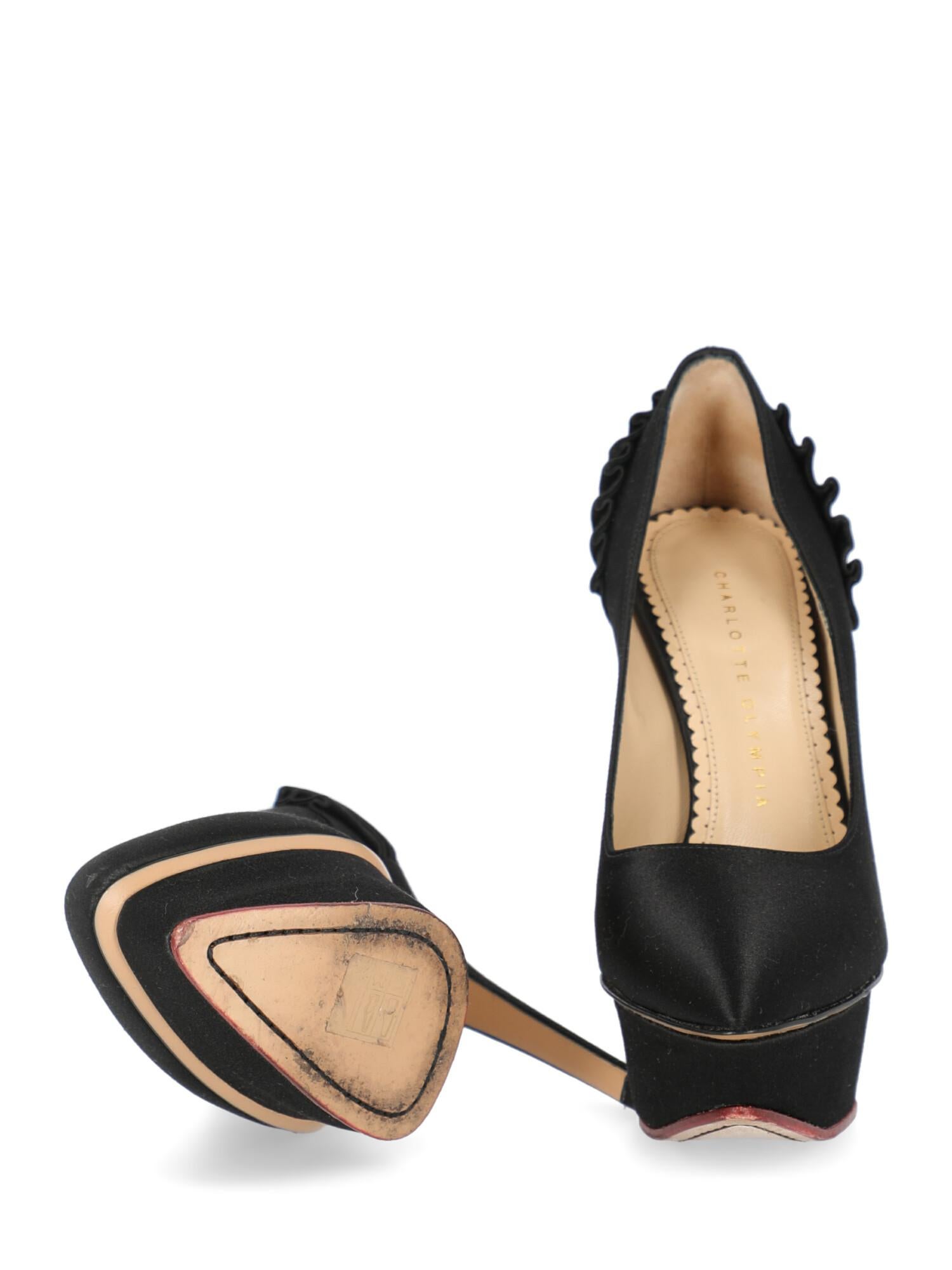 Women's Charlotte Olympia Woman Pumps Black Fabric IT 36 For Sale