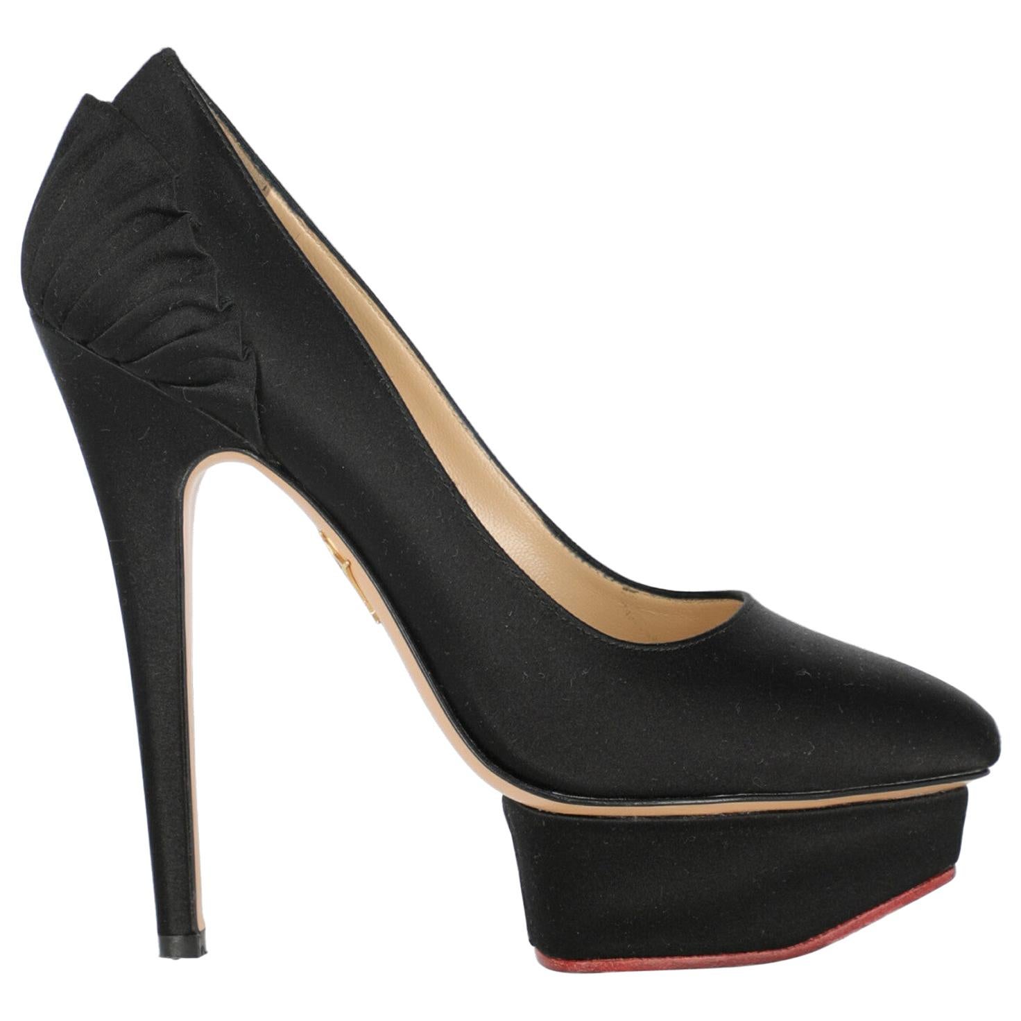 Charlotte Olympia Woman Pumps Black Fabric IT 36 For Sale