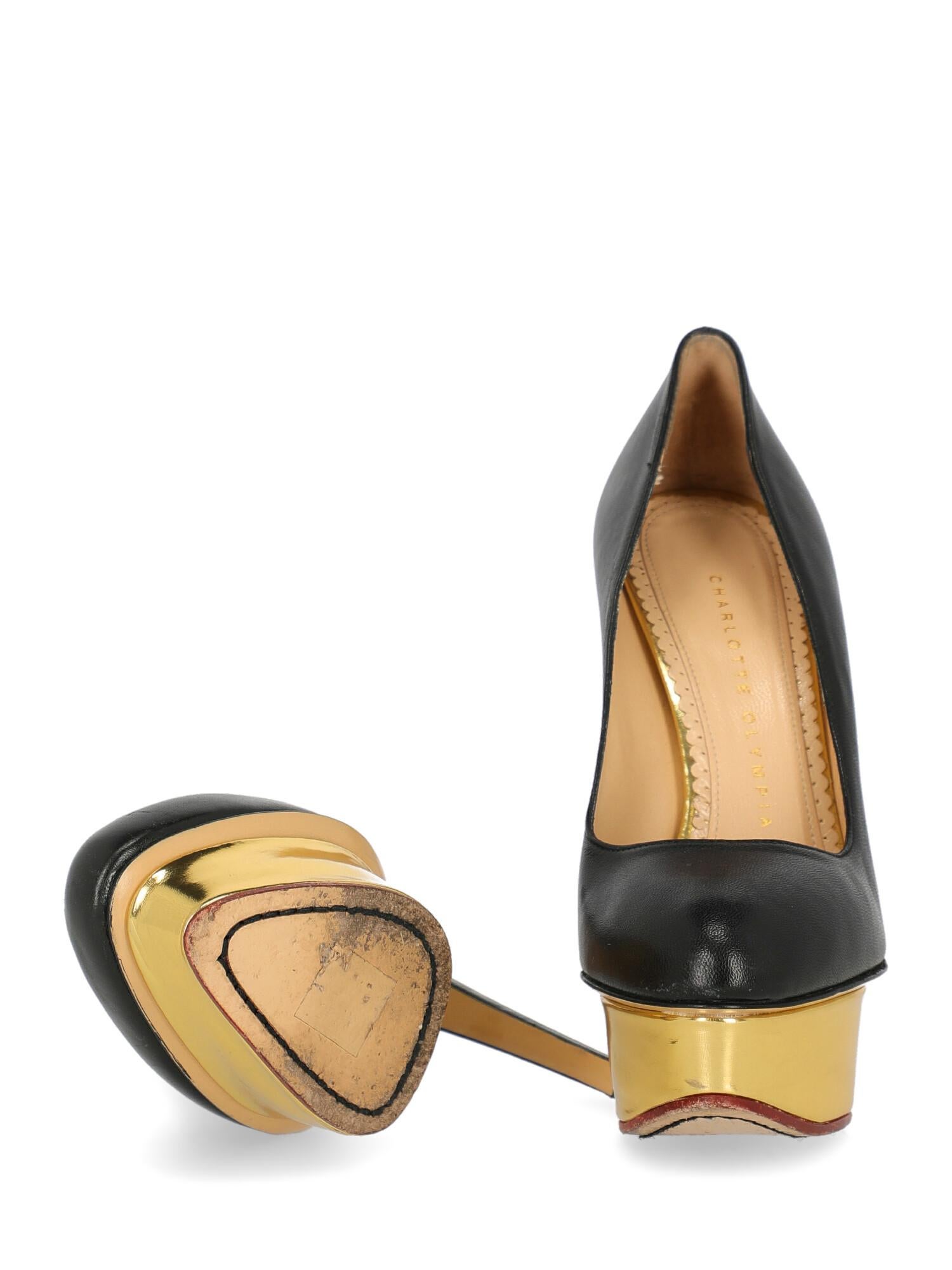 Charlotte Olympia Woman Pumps Black Leather IT 36 For Sale 1