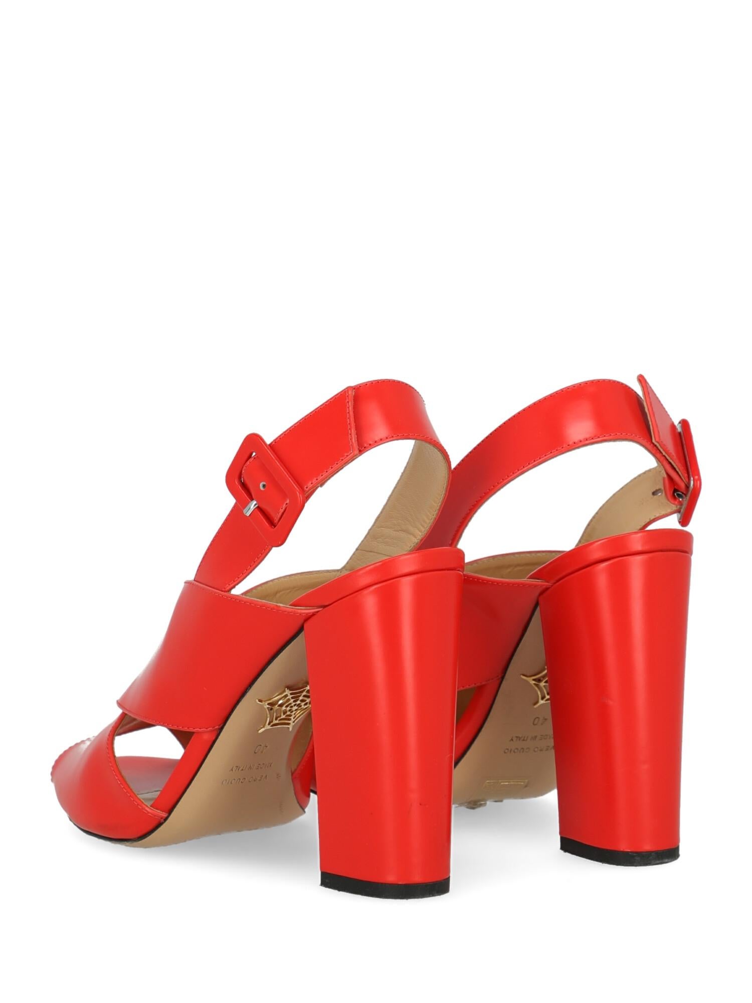 Women's Charlotte Olympia Woman Sandals Red Leather IT 40 For Sale