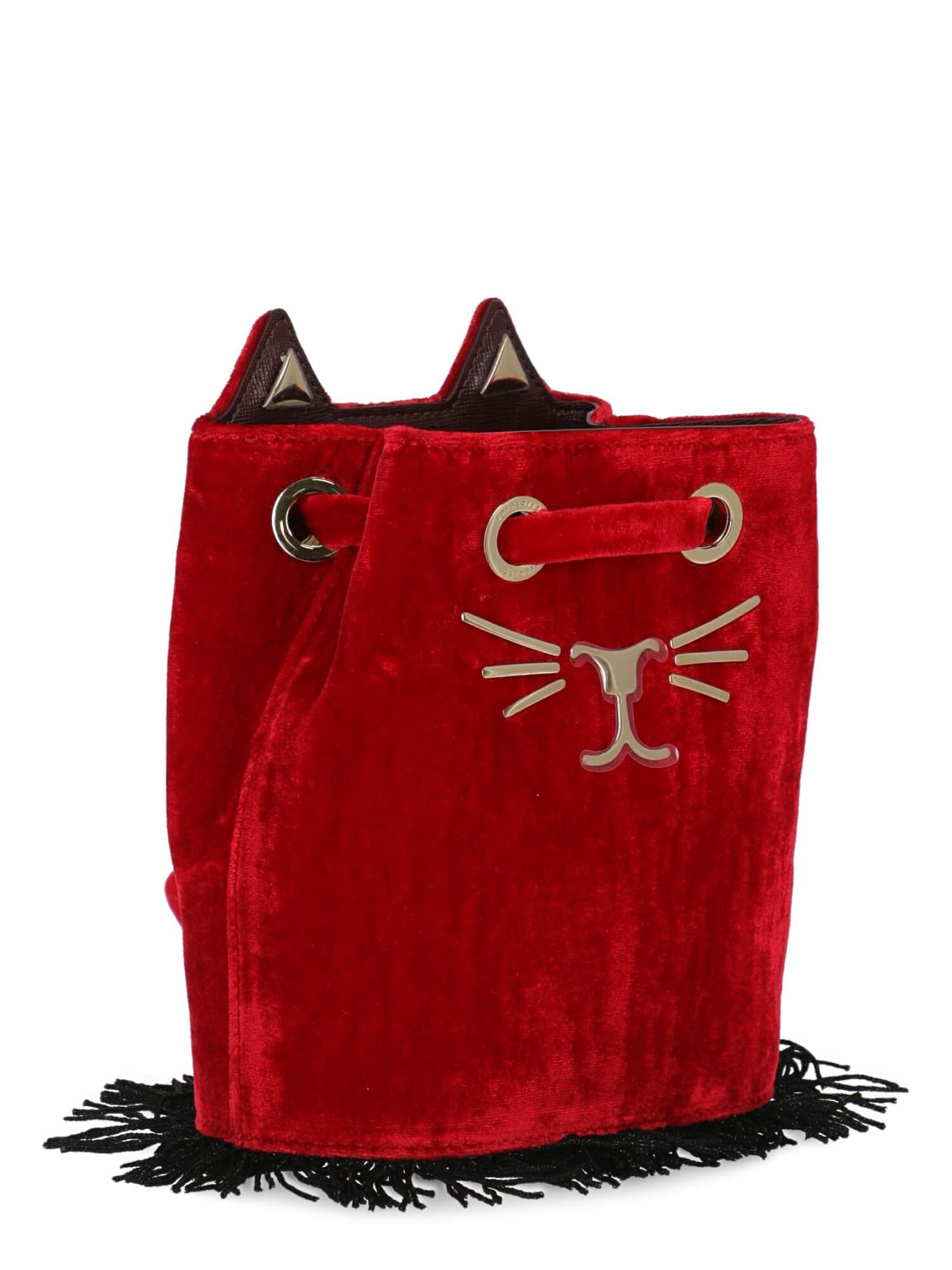 Charlotte Olympia Women Shoulder bags Red Fabric  In Excellent Condition For Sale In Milan, IT