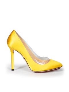 Charlotte Olympia Yellow Satin & PVC Pumps Size IT 35.5