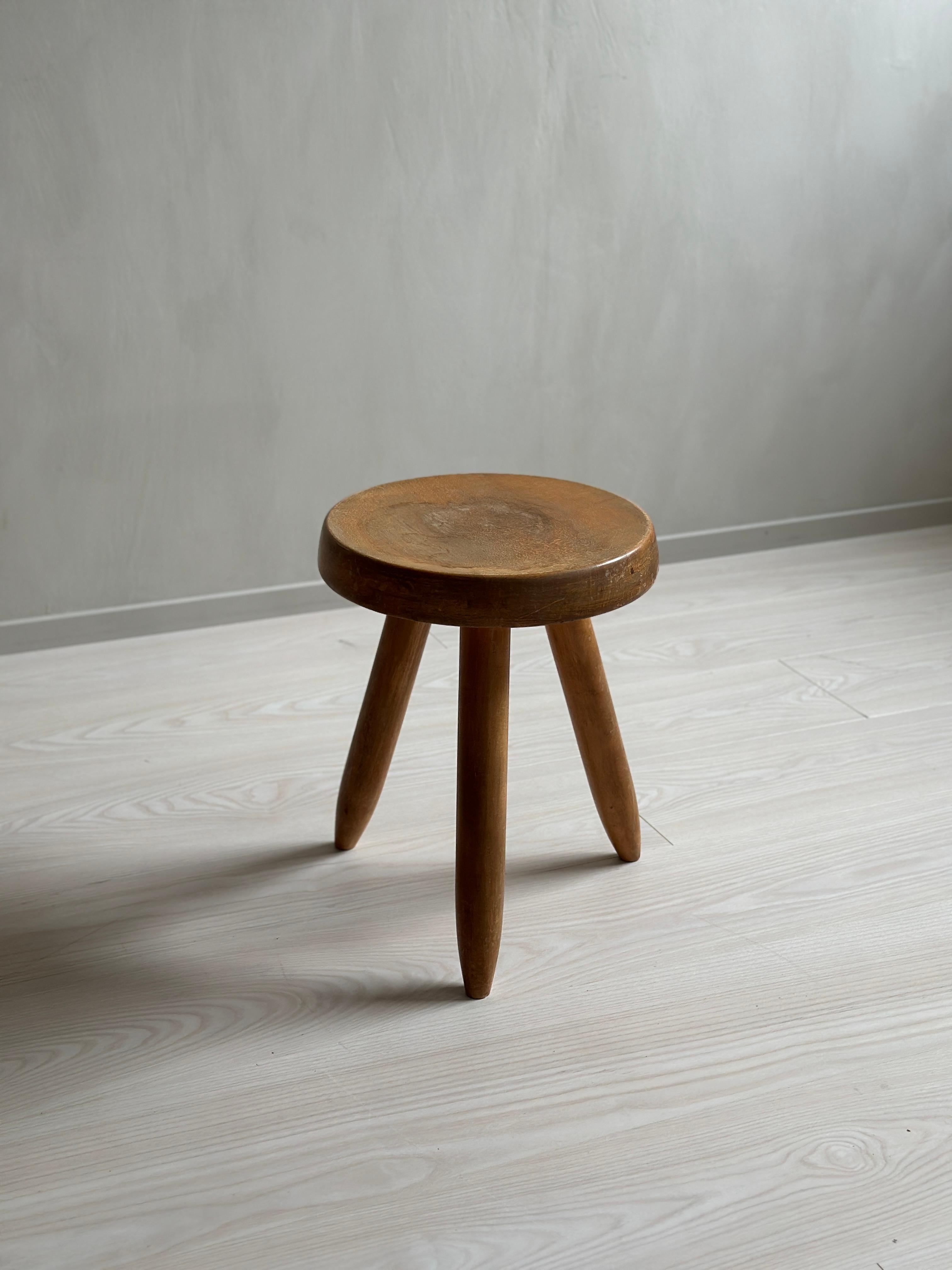 French Charlotte Perriand High 'Berger' Stool, Ash Wood, France, circa 1955