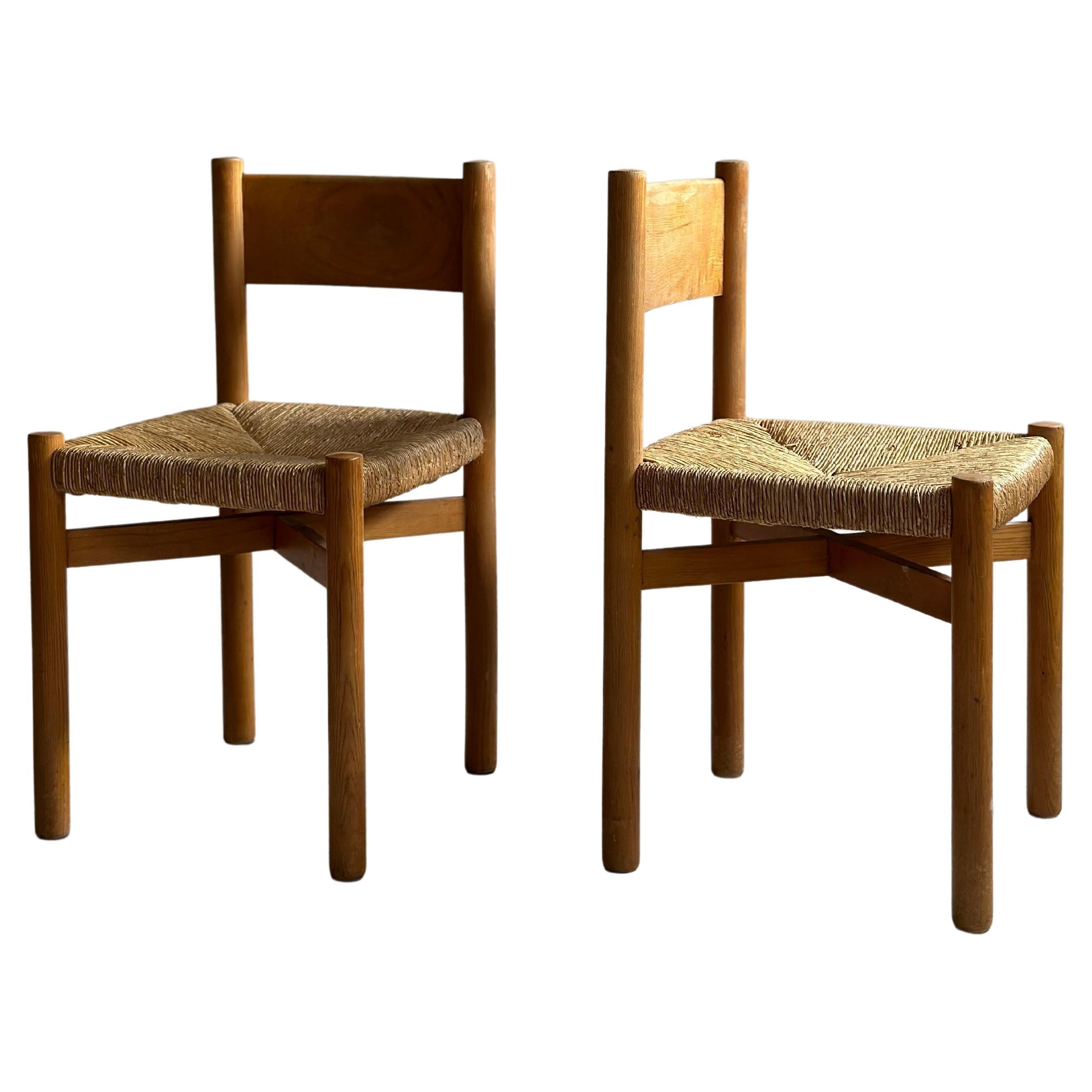 Charlotte Perriand (1903-1999) Paire de chaises "Meribel", France c. 1948
