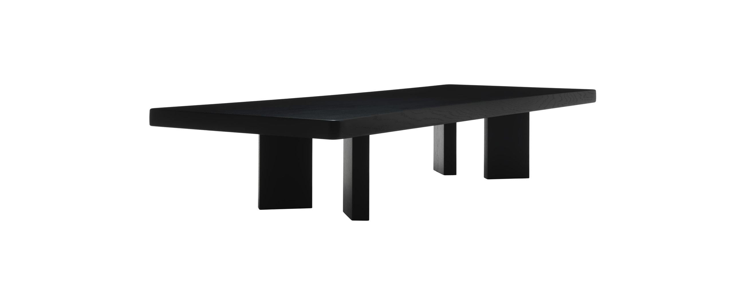 Italian Charlotte Perriand 515 Plana Coffee Table, Black Stained Wood