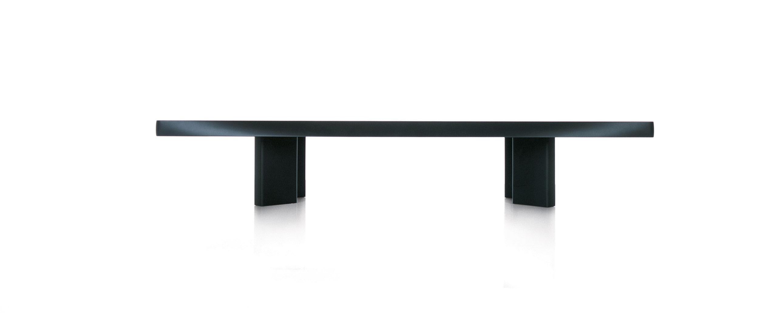 Mid-Century Modern Charlotte Perriand 515 Plana Coffee Table, Black Stained Wood by Cassina For Sale
