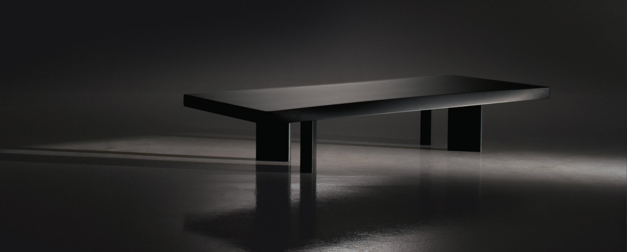 Contemporary Charlotte Perriand 515 Plana Coffee Table, Black Stained Wood by Cassina For Sale