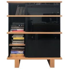 Charlotte Perriand, 526 Nuage A0 Bookcases, Natural Oak and Black Aluminum