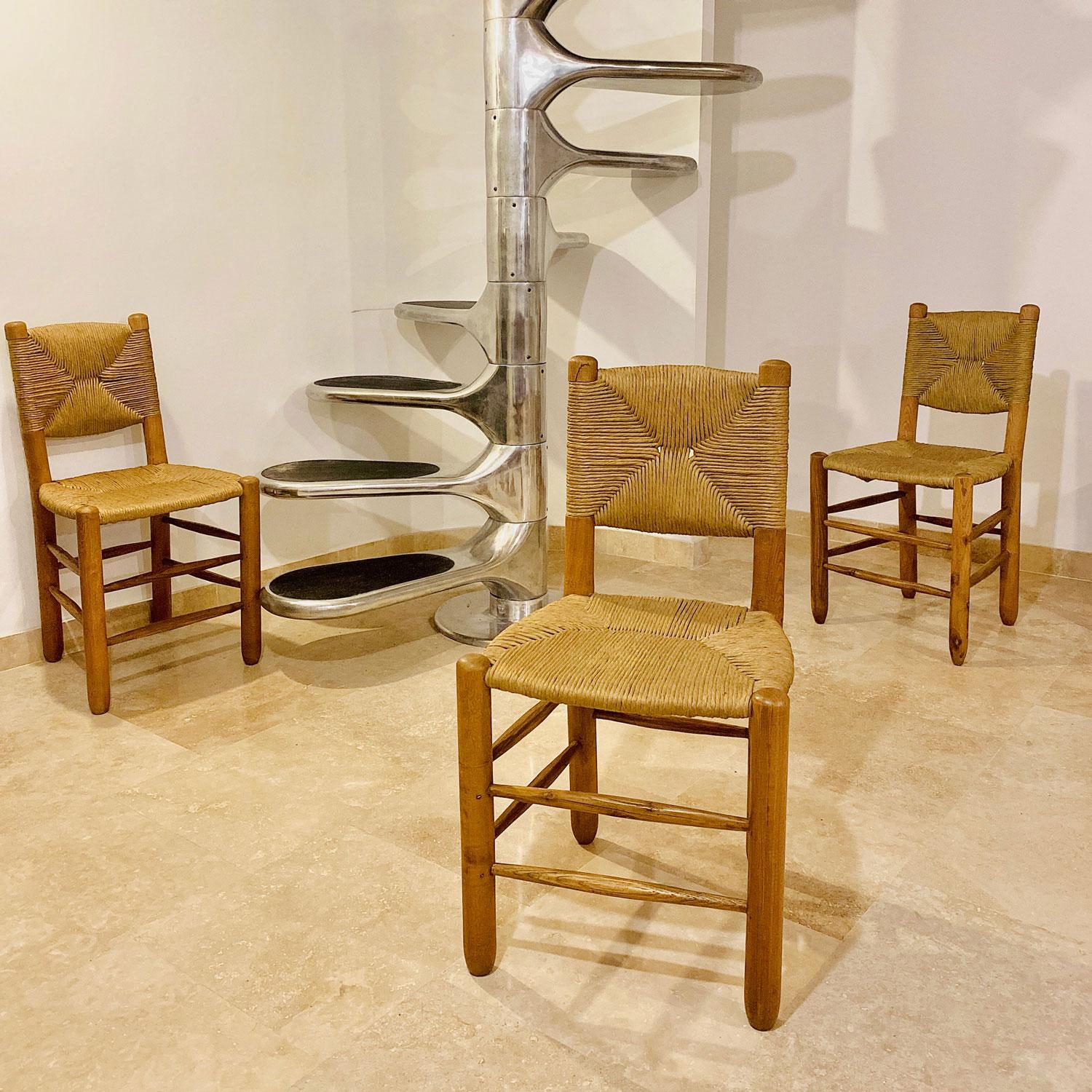 Mid-Century Modern Charlotte Perriand 6 bauche chairs 1940 For Sale