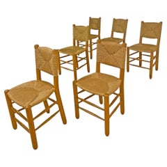 Vintage Charlotte Perriand 6 bauche chairs 1940