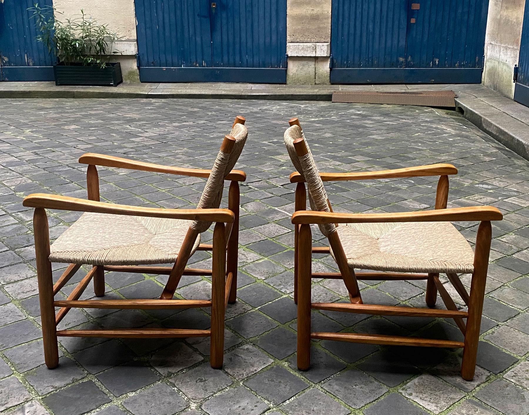French Charlotte Perriand a Pair of Bauche Chair 1935