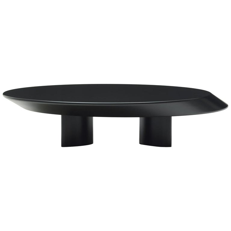 Charlotte Perriand Accordo Low Table, Mat Black Lacquered Wood by Cassina For Sale