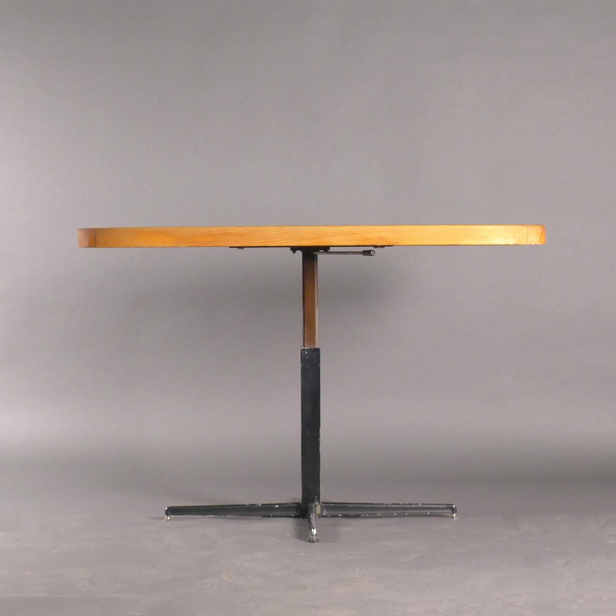 Charlotte Perriand, Adjustable Dining/Coffee Table, designed for Les Arcs, 1970s For Sale 1