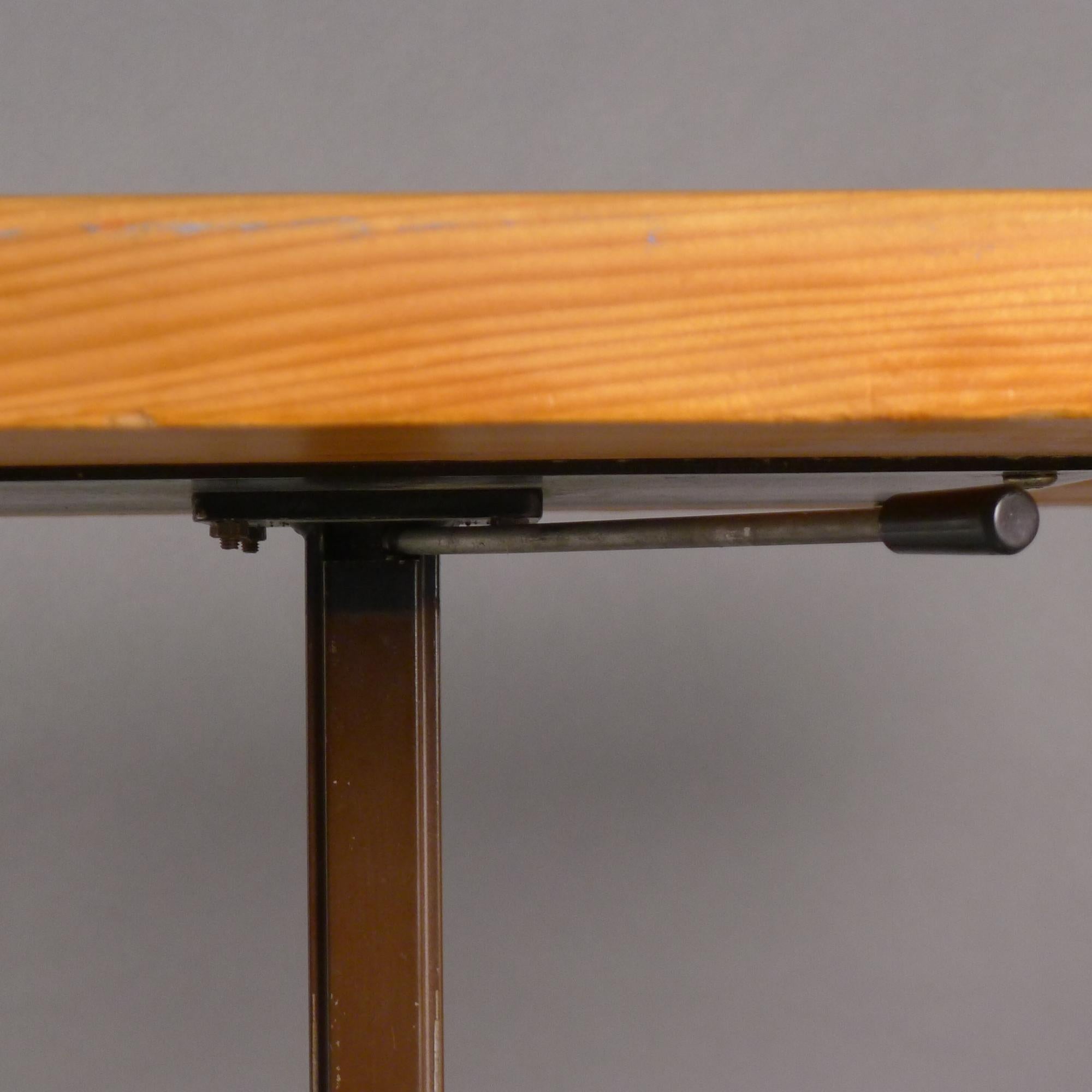 Charlotte Perriand, Adjustable Dining/Coffee Table, designed for Les Arcs, 1970s For Sale 2