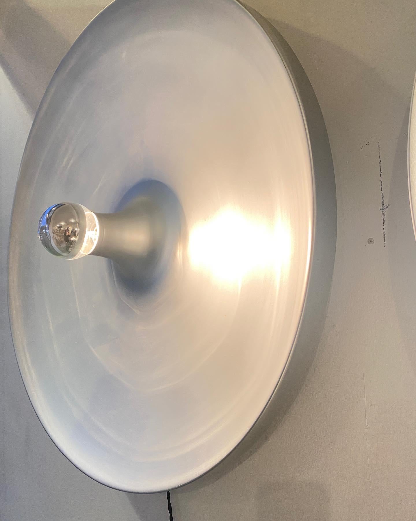 Charlotte Perriand Aluminum Large Round Wall Lights Selected for Les Arcs  2