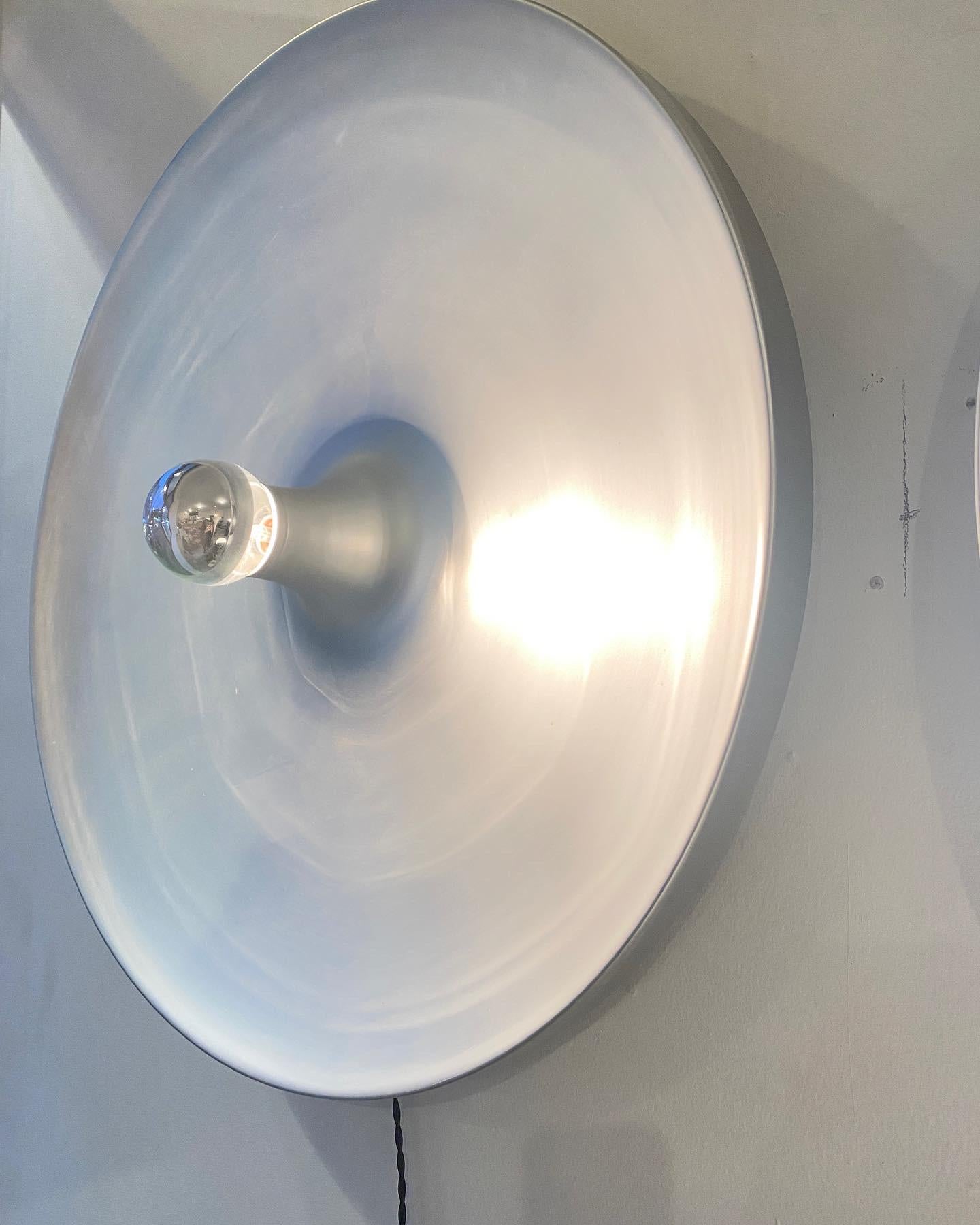 Charlotte Perriand Aluminum Large Round Wall Lights Selected for Les Arcs  For Sale 3