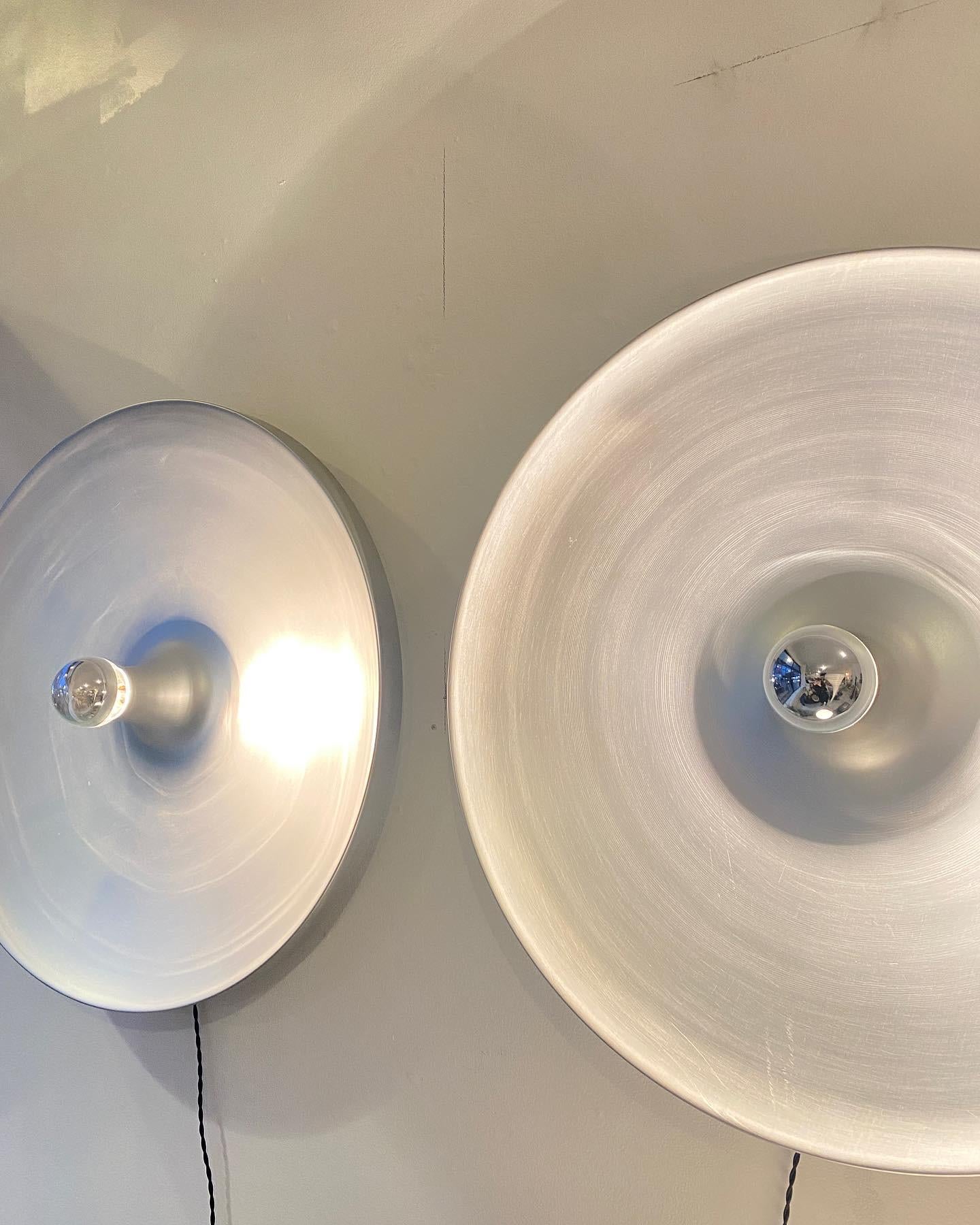 Charlotte Perriand Aluminum Large Round Wall Lights Selected for Les Arcs  In Good Condition In Chicago, IL