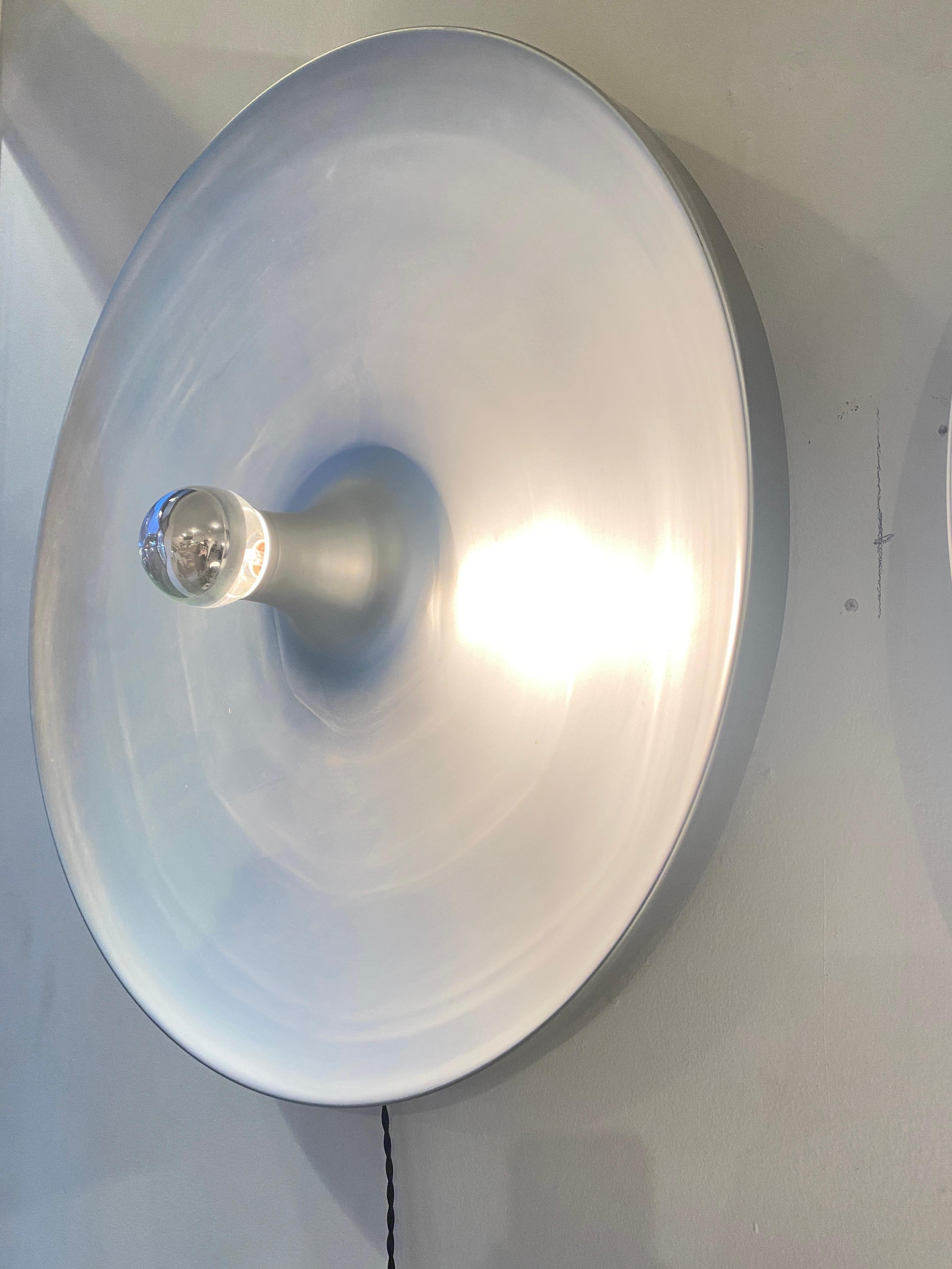 Stainless Steel Charlotte Perriand Aluminum Large Round Wall Lights Selected for Les Arcs  For Sale