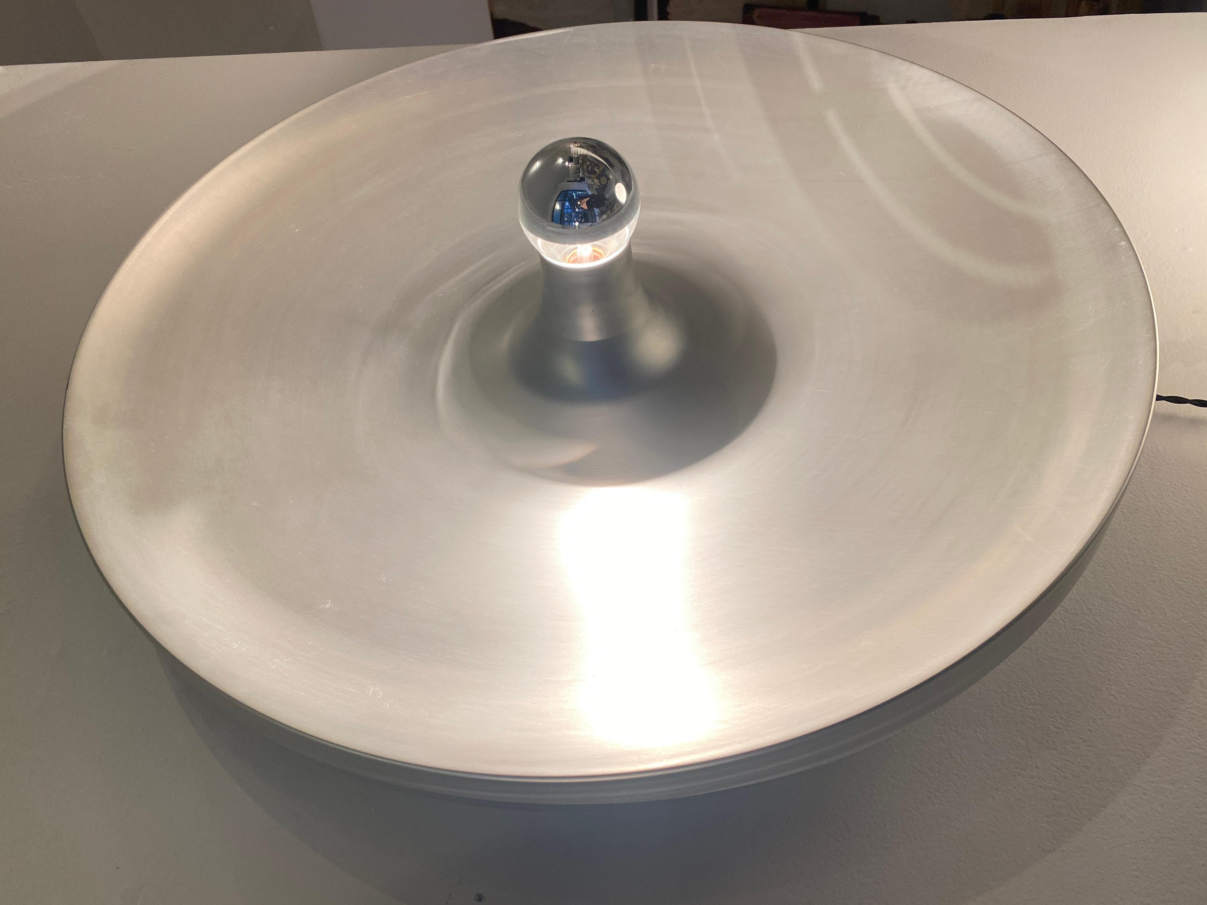 Charlotte Perriand Aluminum Large Round Wall Lights Selected for Les Arcs  For Sale 1