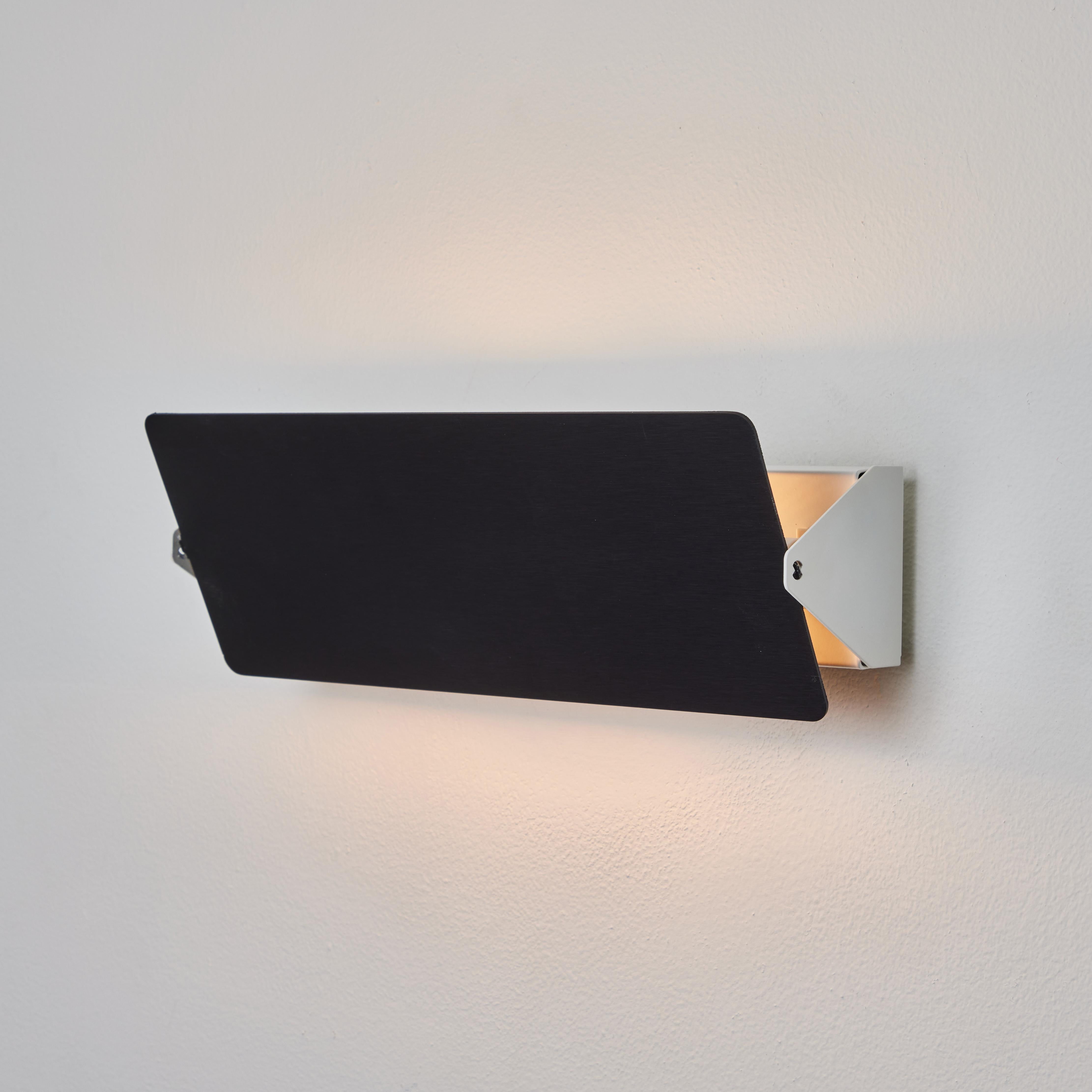 Anodized Charlotte Perriand 'Applique À Volet Pivotant Double' Wall Light in Black For Sale