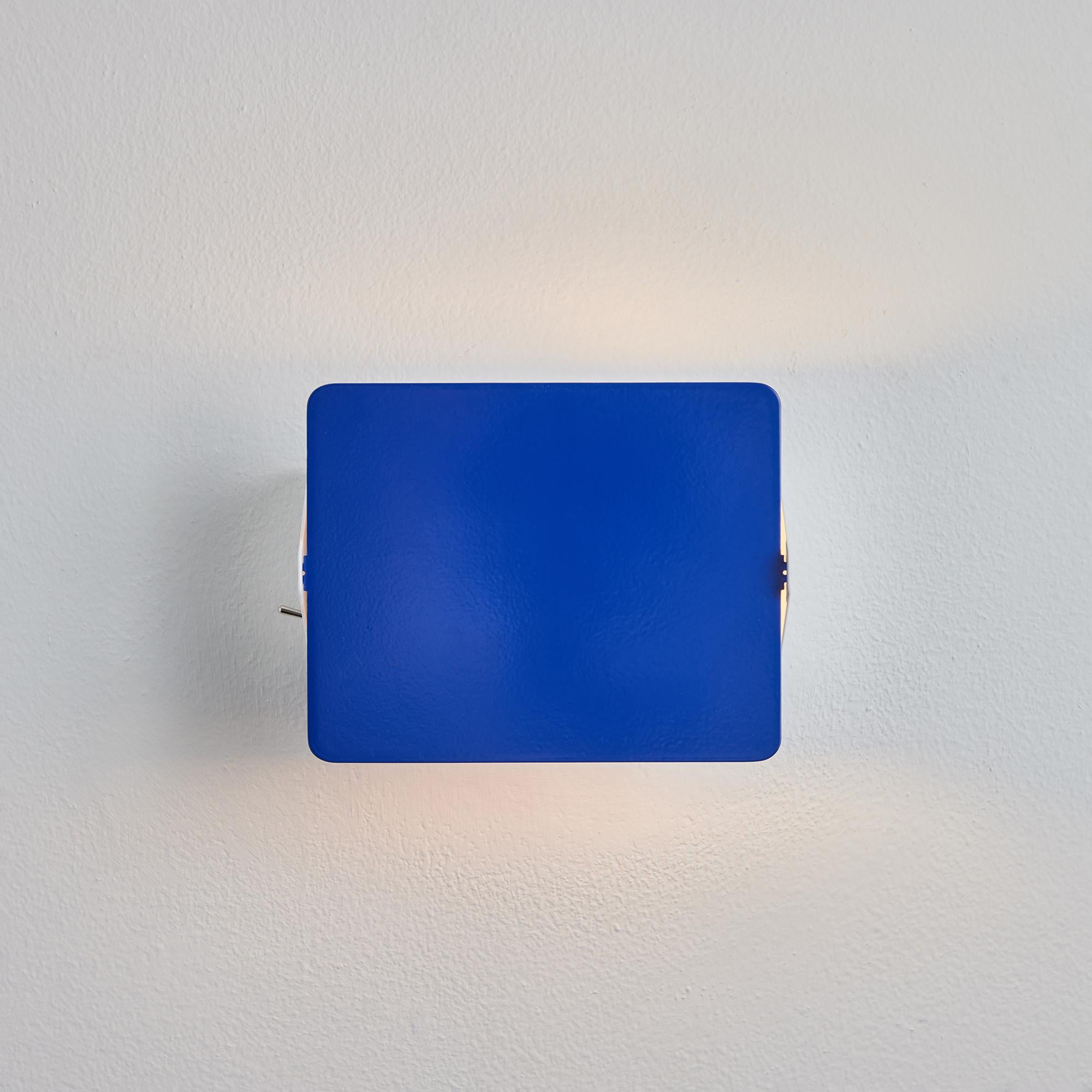 Mid-Century Modern Charlotte Perriand 'Applique à Volet Pivotant' Wall Light in Blue for Nemo For Sale
