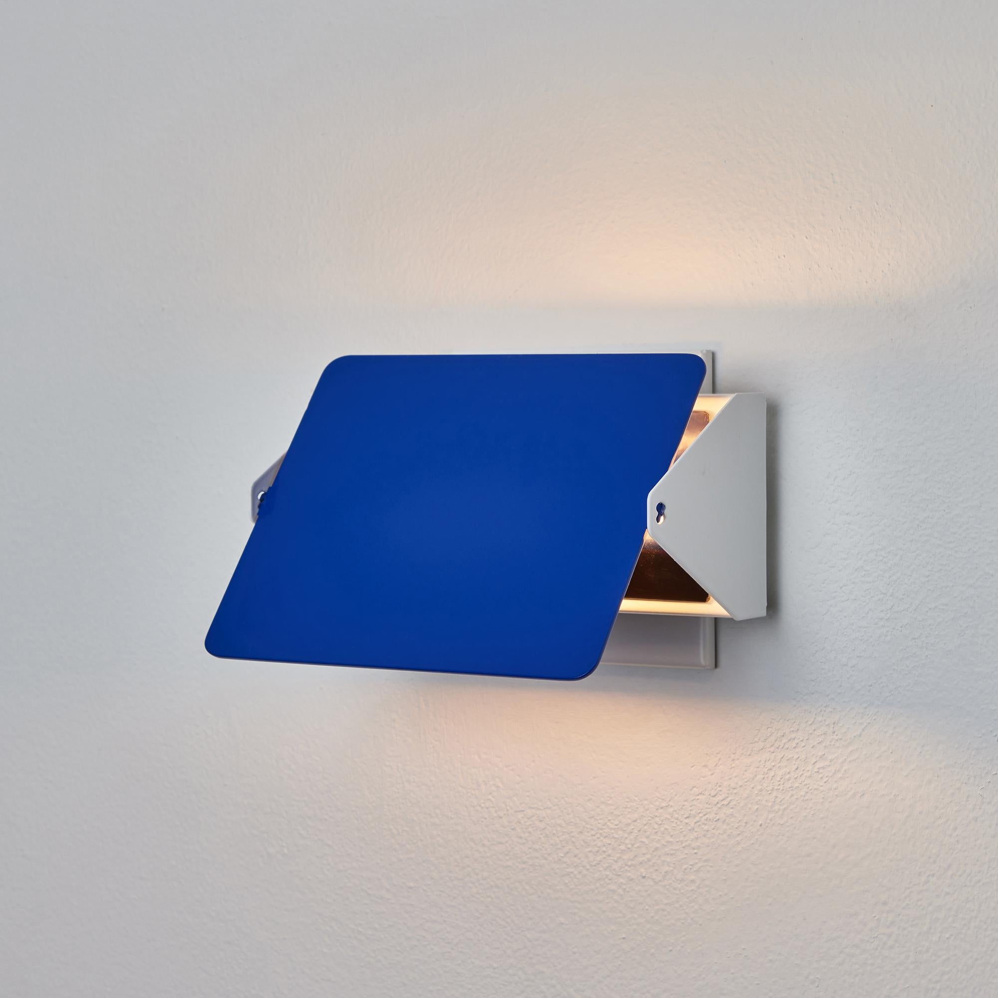 Anodized Charlotte Perriand 'Applique à Volet Pivotant' Wall Light in Blue for Nemo For Sale