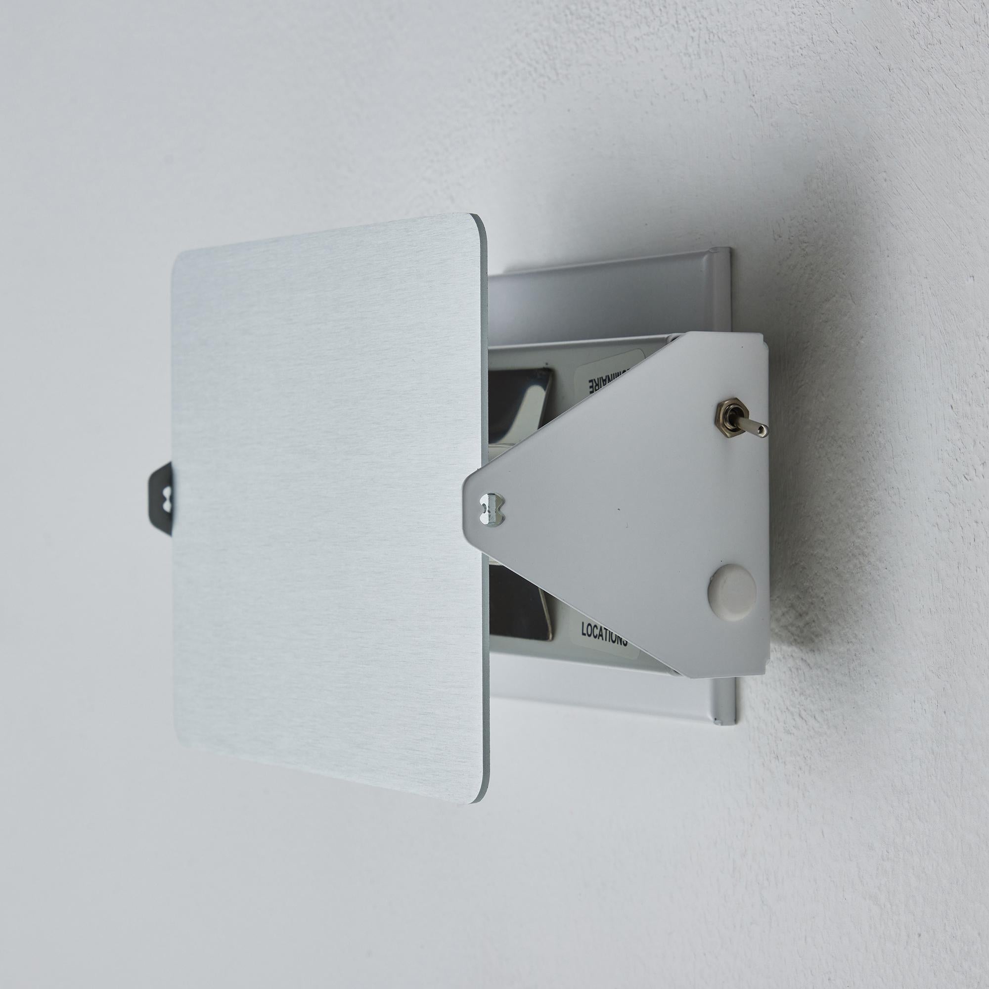 Anodized Charlotte Perriand 'Applique à Volet Pivotant' Wall Light in Natural Aluminum For Sale