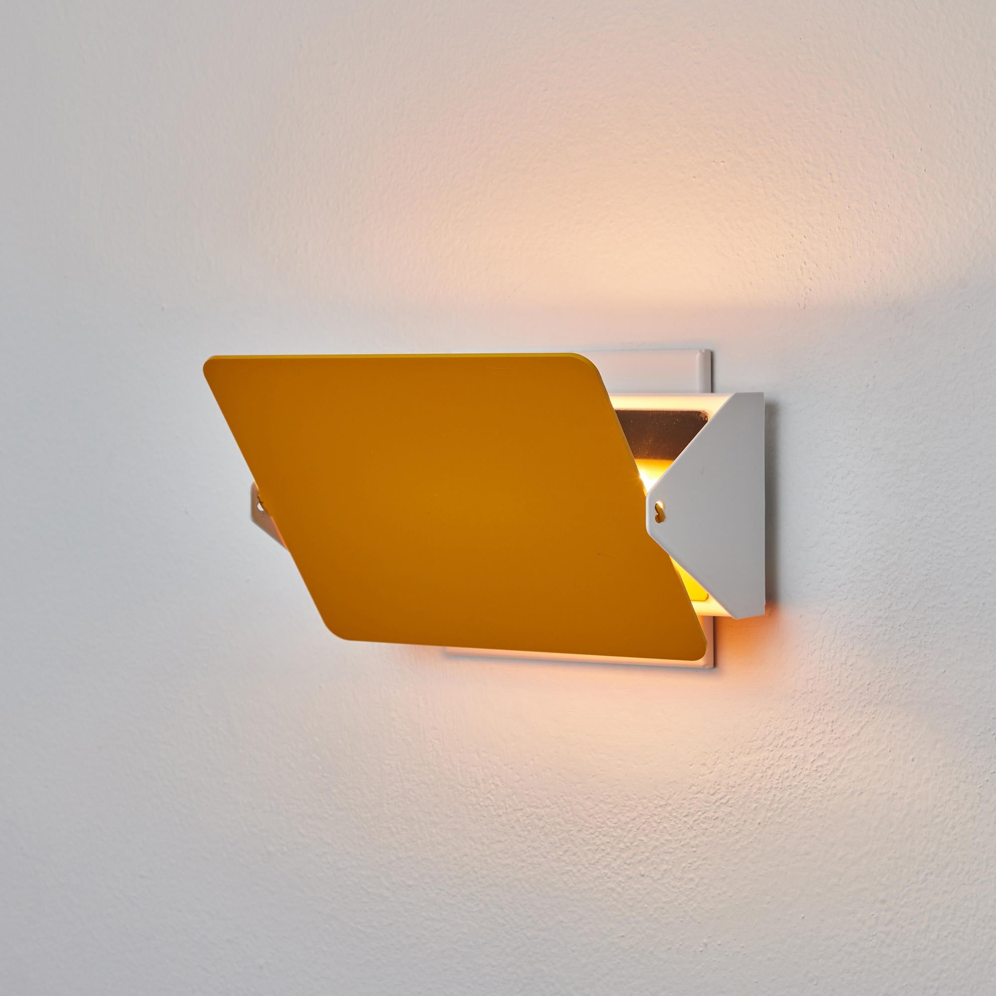 French Charlotte Perriand 'Applique à Volet Pivotant' Wall Light in Yellow for Nemo For Sale