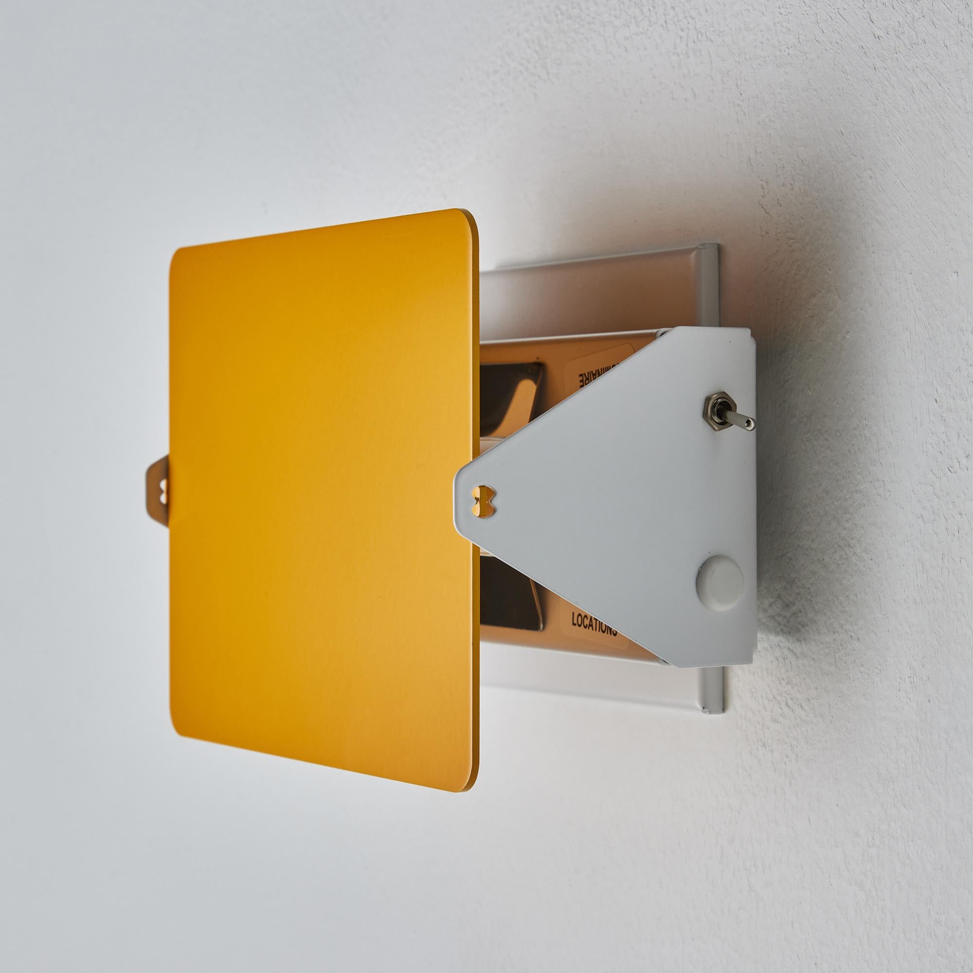 Painted Charlotte Perriand 'Applique à Volet Pivotant' Wall Light in Yellow for Nemo For Sale